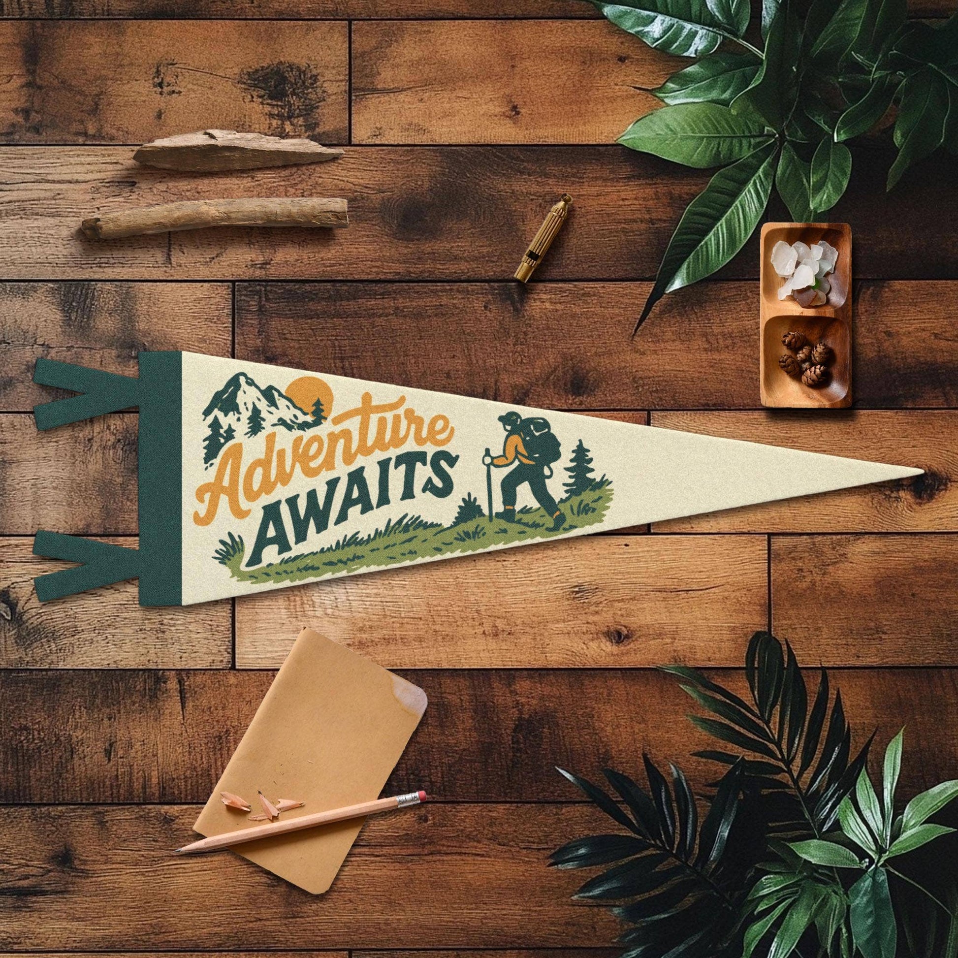 "Adventure Awaits" Felt Pennant - Wander Together Outfitters