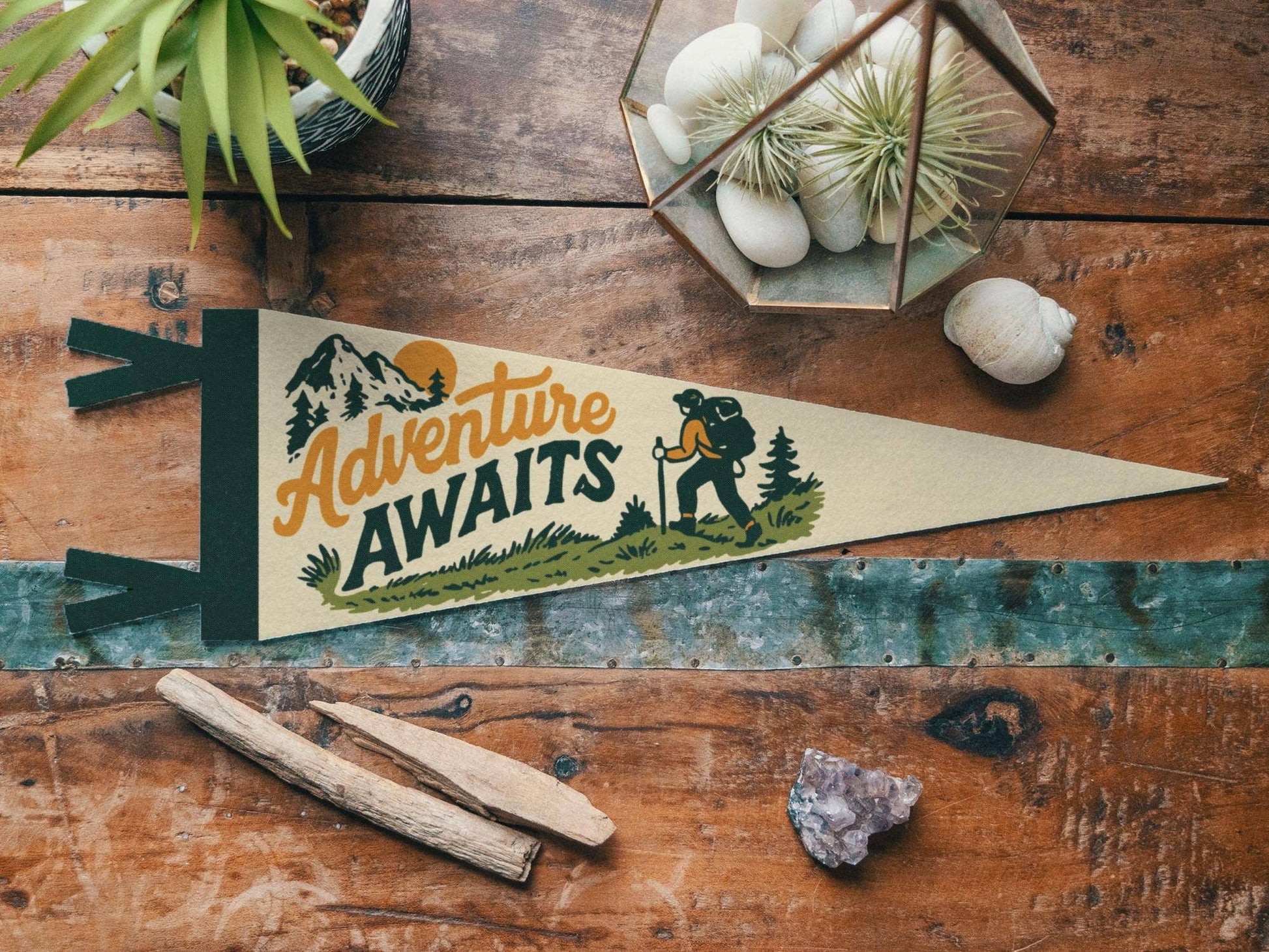 "Adventure Awaits" Felt Pennant - Wander Together Outfitters
