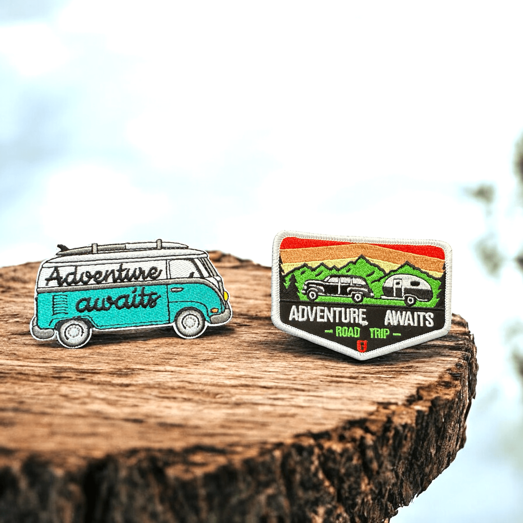 “Adventure Awaits” Road Trip Van Iron On Patch - Wander Together Outfitters