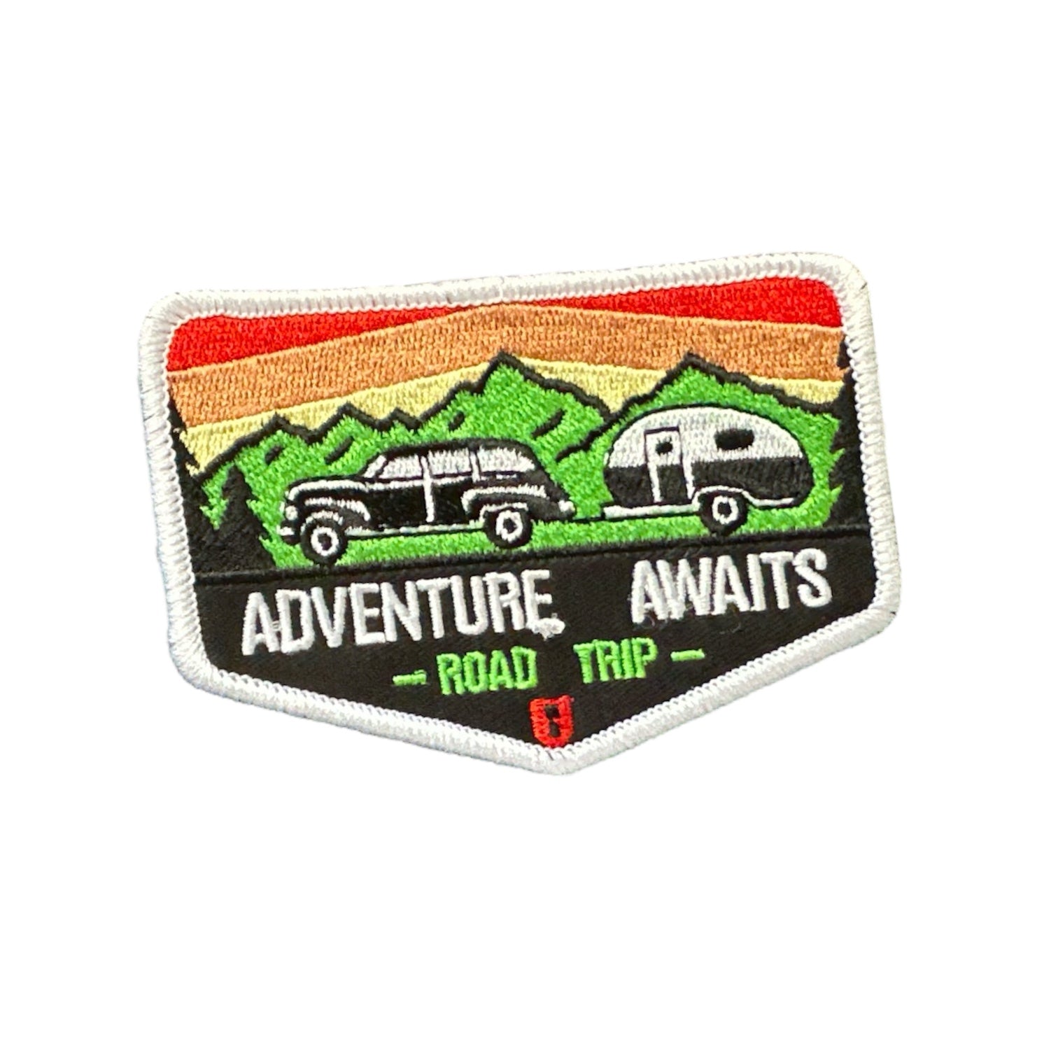 “Adventure Awaits” Road Trip Van Iron On Patch - Wander Together Outfitters