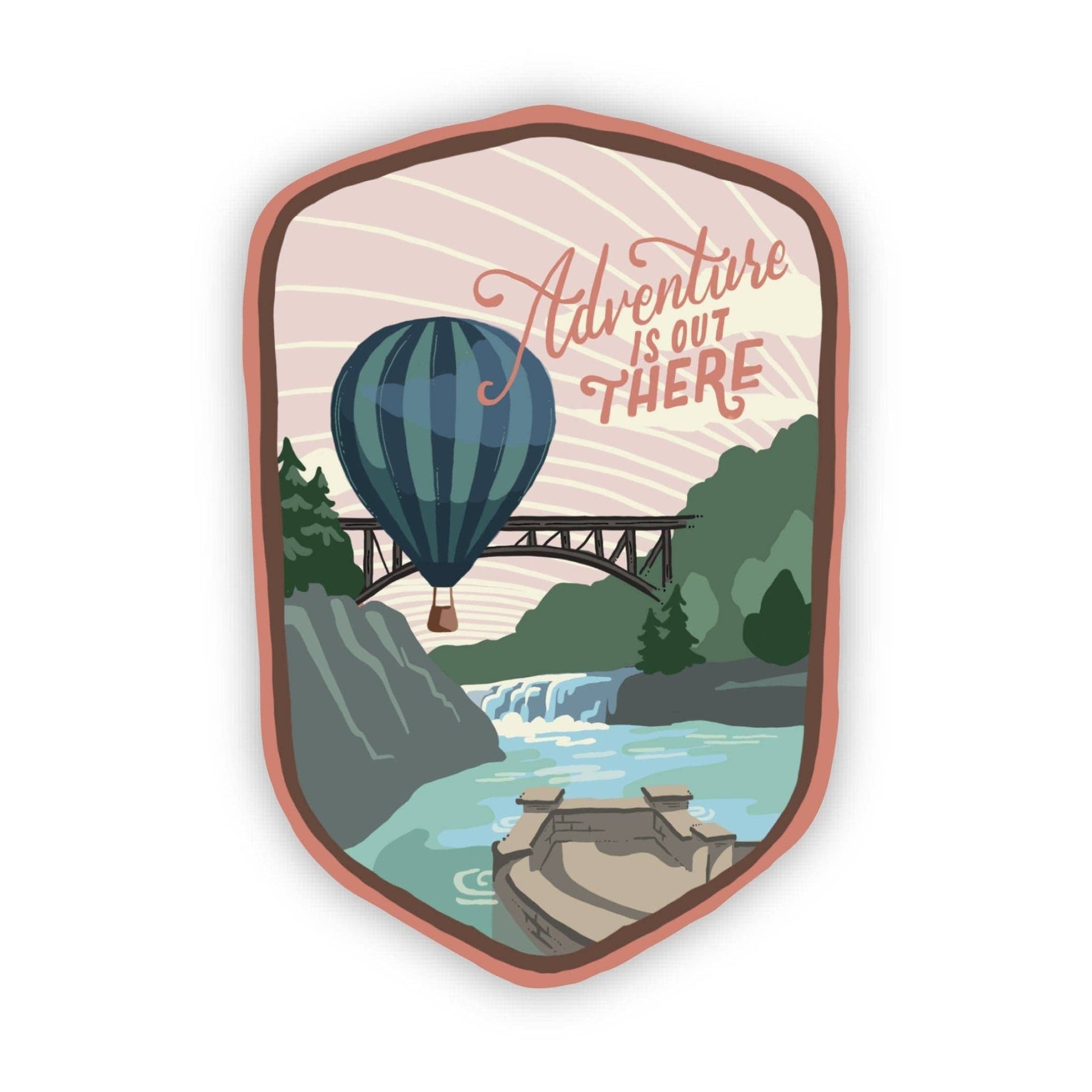 "Adventure is out there" Hot Air Balloon Travel Sticker - Wander Together Outfitters
