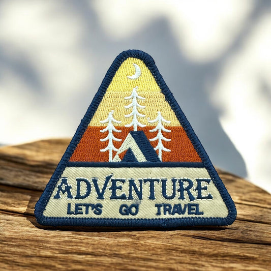 “Adventure Let’s Go Travel” Triangle Iron On Patch - Wander Together Outfitters
