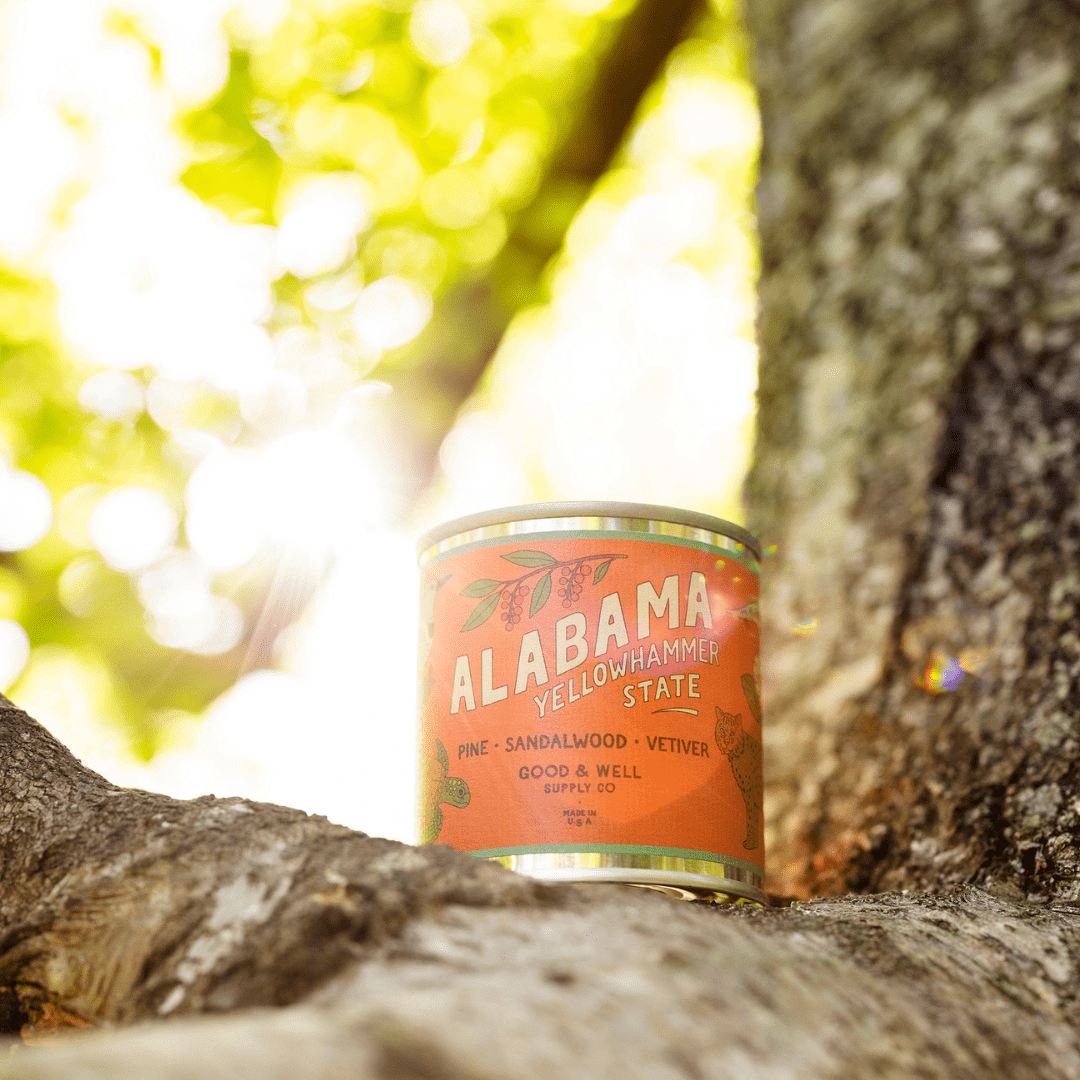 Alabama State Candle (Vetiver, Pine, Sandalwood) - Wander Together Outfitters