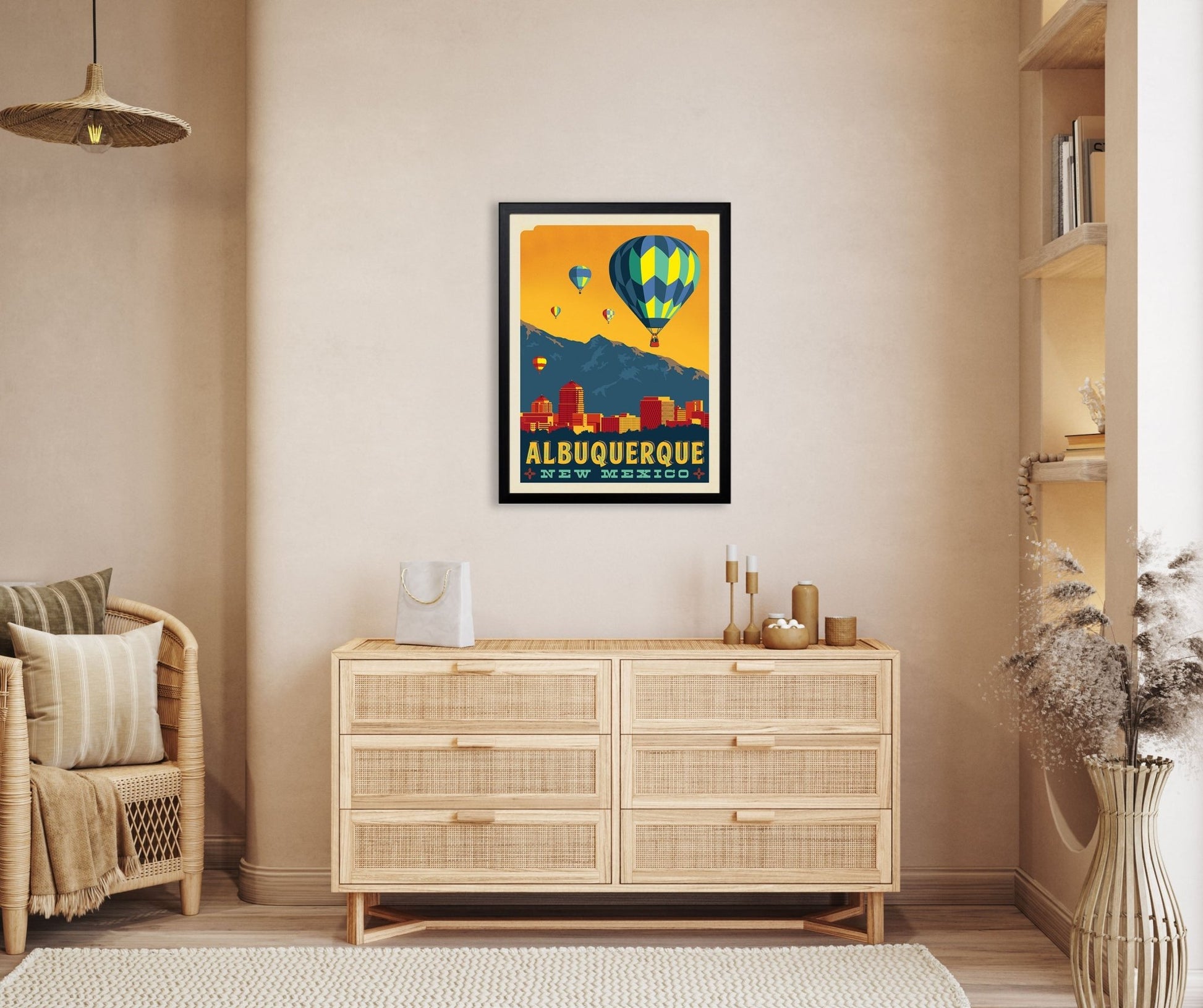 Albuquerque, NM (American Travel) Art Print - Wander Together Outfitters