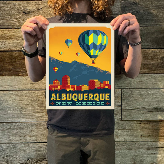 Albuquerque, NM (American Travel) Art Print - Wander Together Outfitters