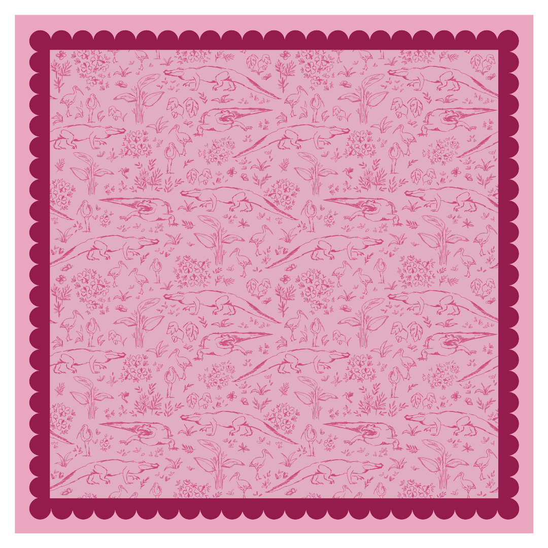 Alligator Toile Pink 22: Bandana (CLEARANCE) - Wander Together Outfitters