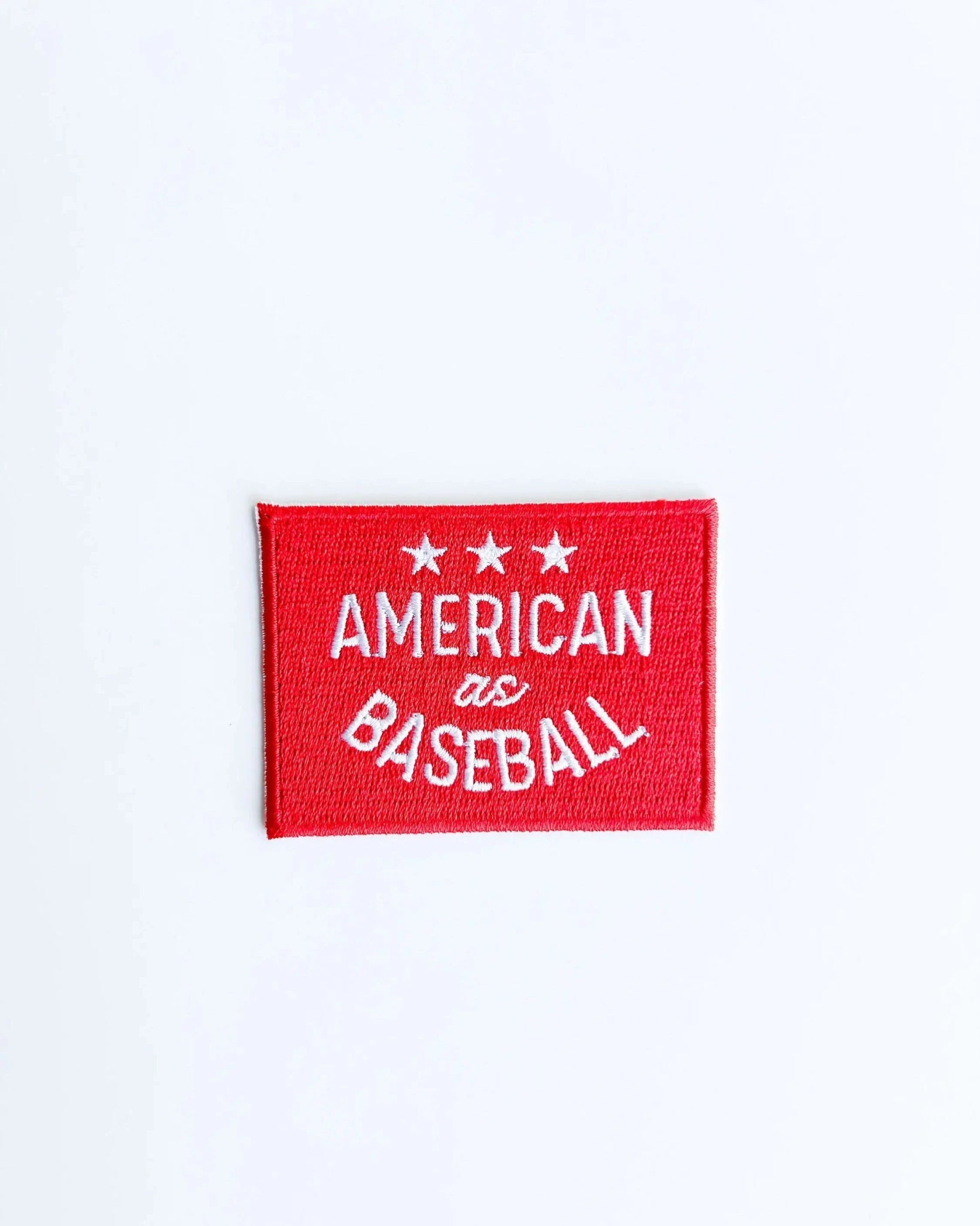"American as Baseball" Navy Iron On Patch Embroidered Patch - Wander Together Outfitters