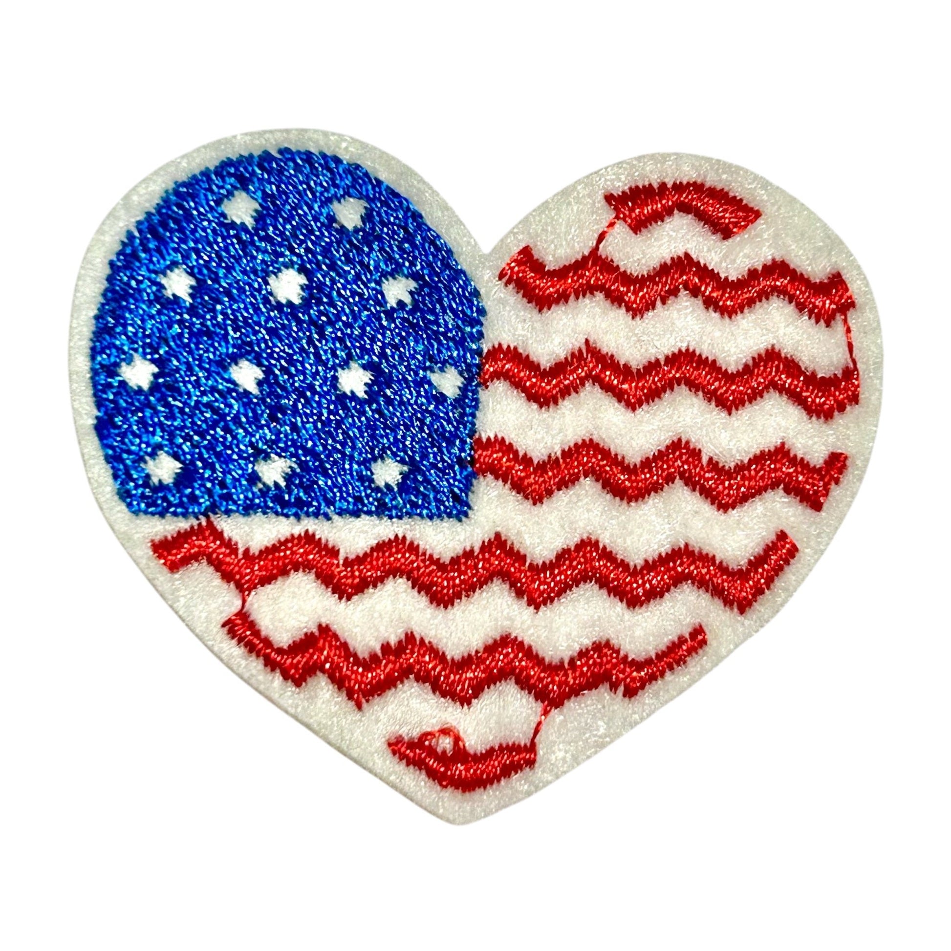 American Flag Heart Iron On Patch - Wander Together Outfitters