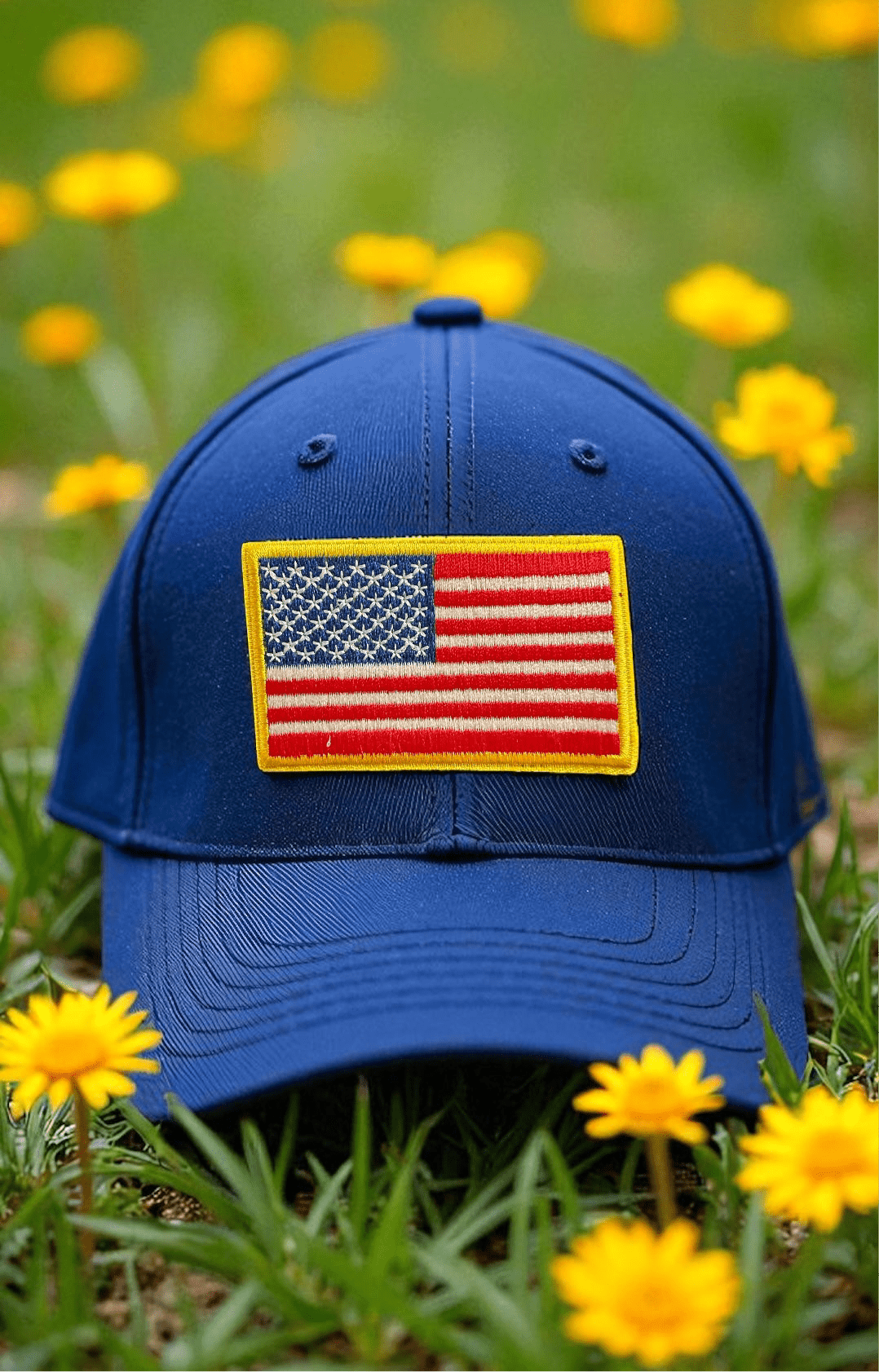 American Flag Iron On Embroidered Patch (Yellow Border) - Wander Together Outfitters