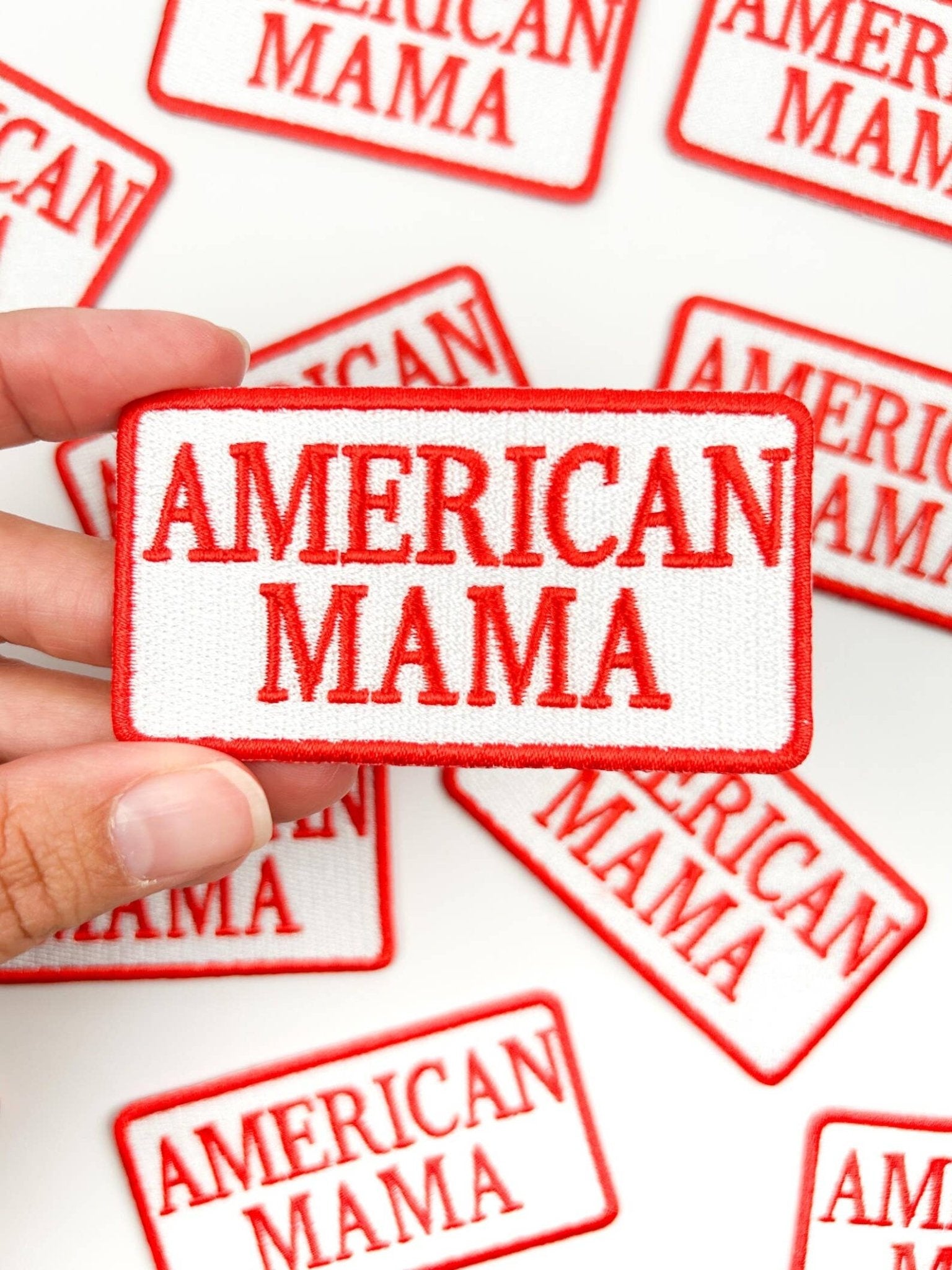 "American Mama" Iron On Embroidered Patch - Wander Together Outfitters