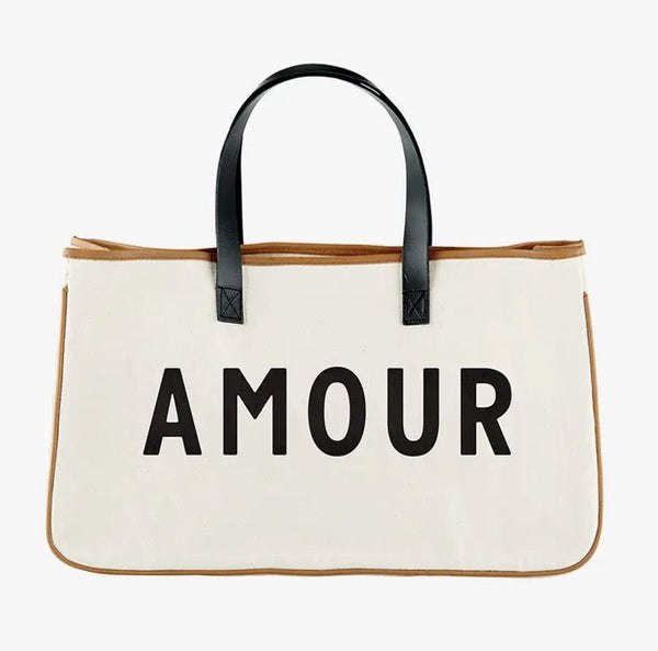 "Amour" Sophisticated Canvas Tote (CLEARANCE)