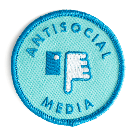 "Antisocial Media" Embroidered Iron - On Patch - Wander Together Outfitters