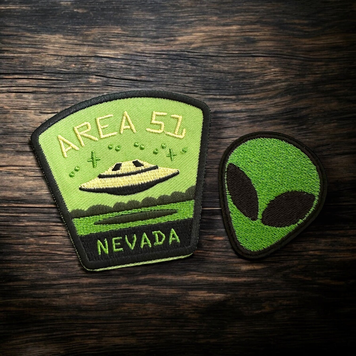 Area 51 and UFO , Alien Travel Themed Iron On Patches - Wander Together Outfitters