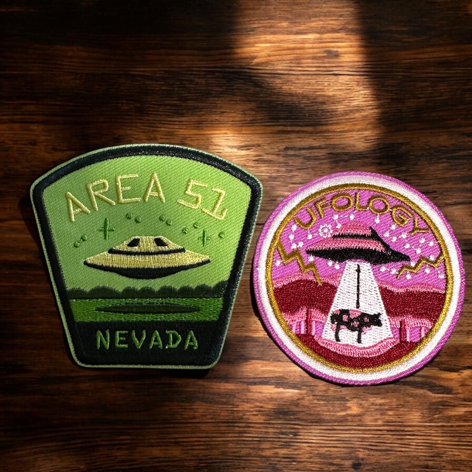 Area 51 and UFO , Alien Travel Themed Iron On Patches - Wander Together Outfitters