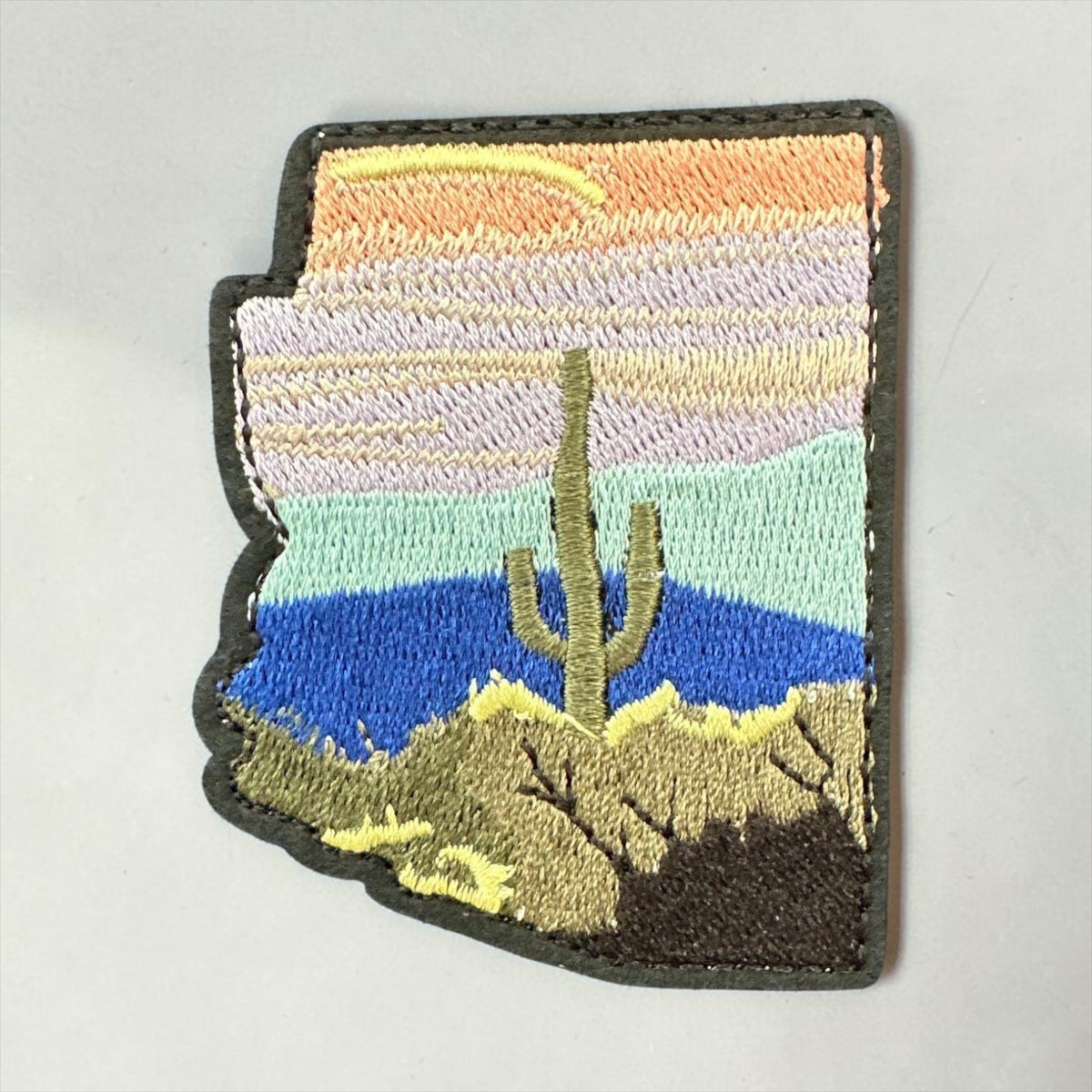 Arizona State Shaped Iron On Patch with Saguaro - Wander Together Outfitters