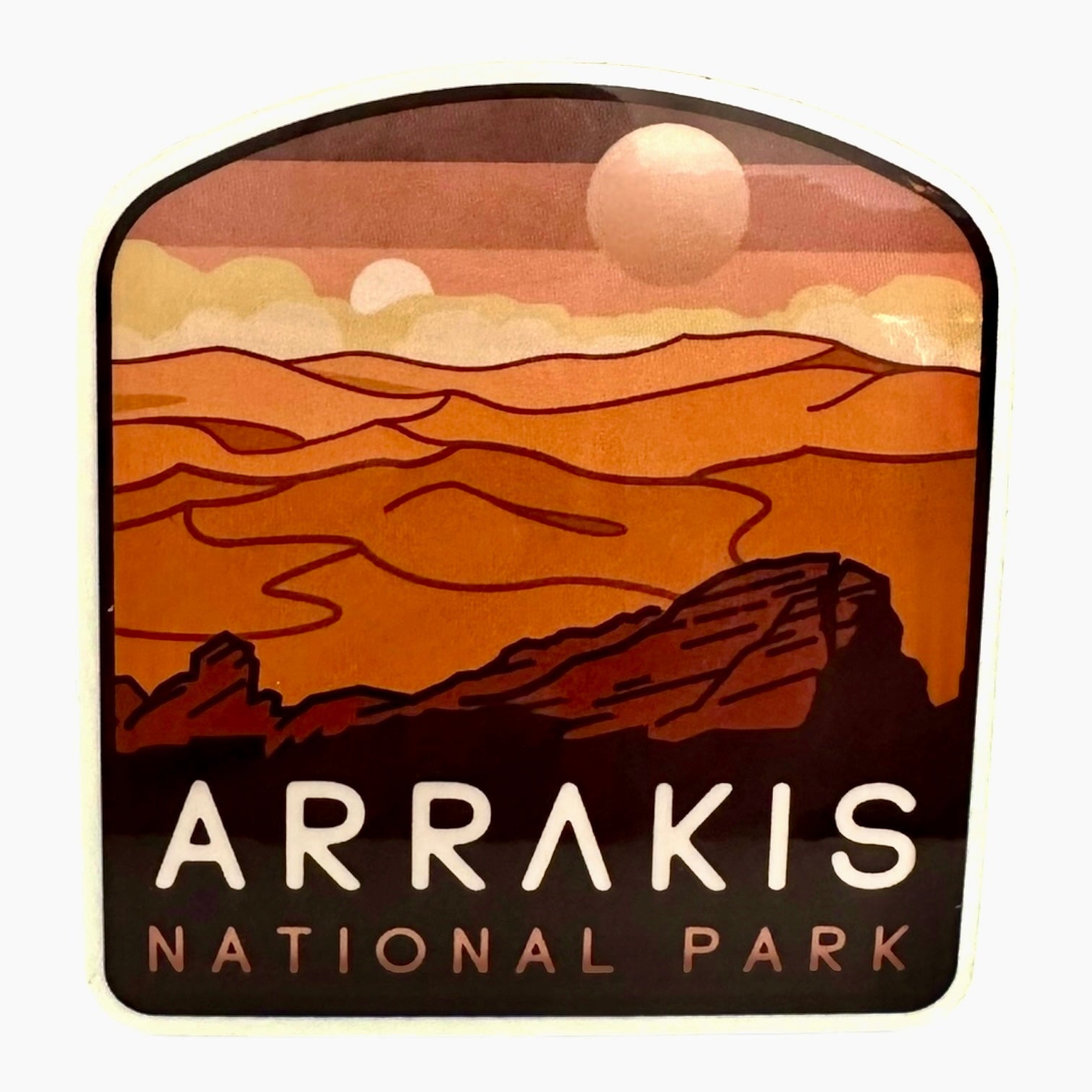 Arrakis National Park Sticker Dune Dishwasher Safe Vinyl Decal - Wander Together Outfitters