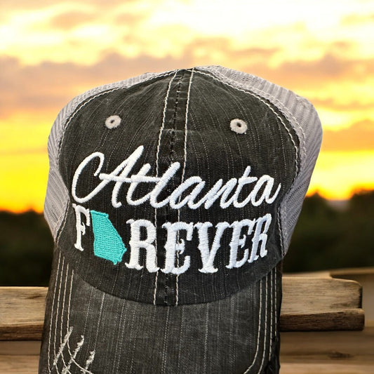 Atlanta or Mississippi Forever Distressed Caps - Wander Together Outfitters