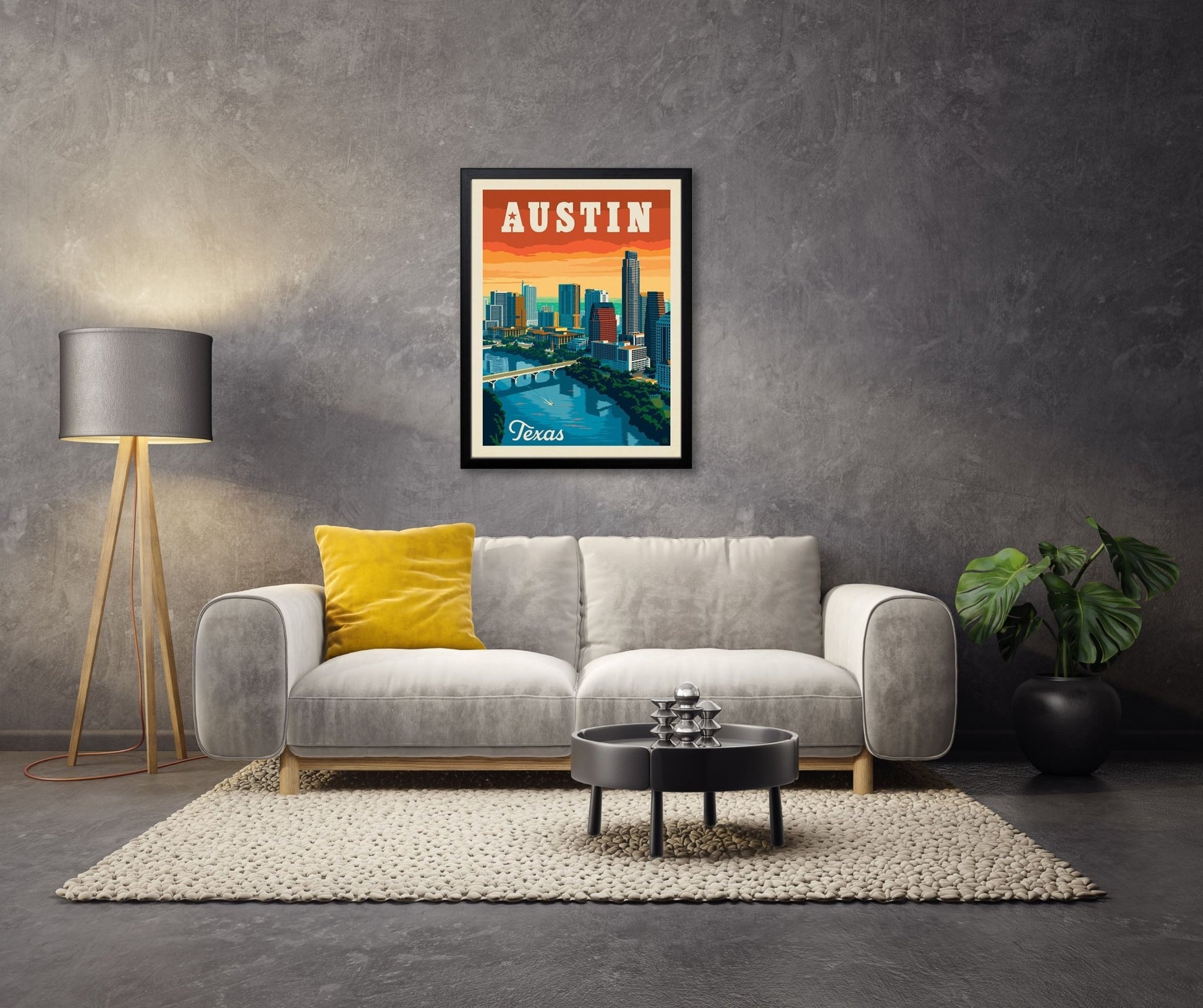 Austin, TX: Skyline (American Travel) Art Print - Wander Together Outfitters