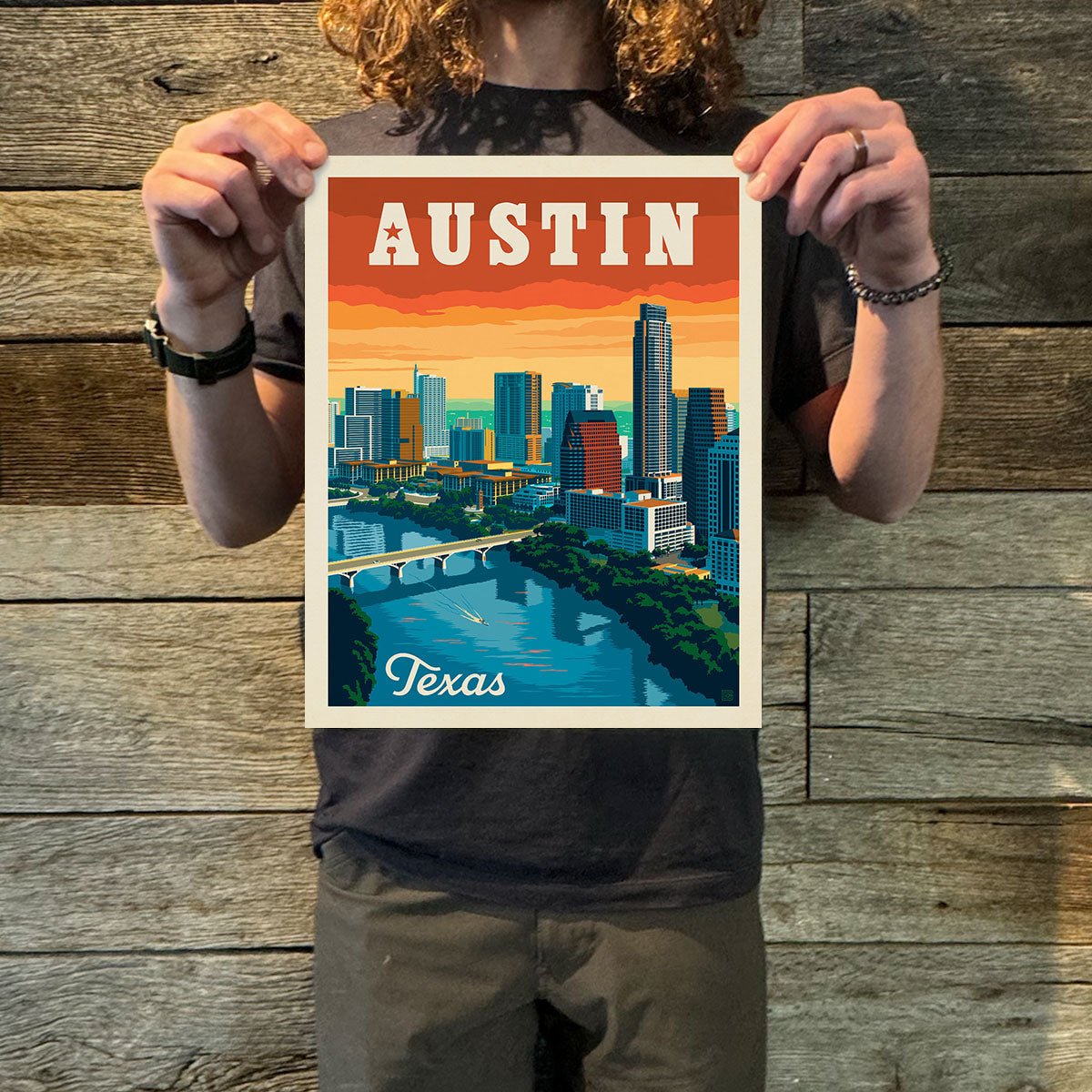 Austin, TX: Skyline (American Travel) Art Print - Wander Together Outfitters