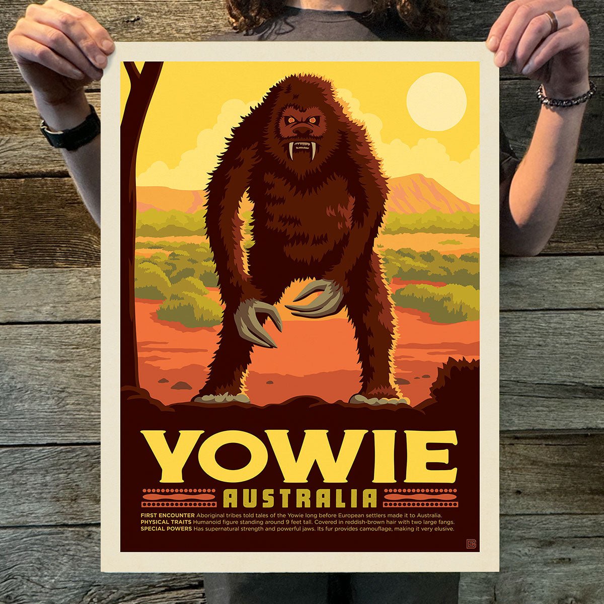 Australia: Yowie (Legends & Monsters) Art Print - Wander Together Outfitters