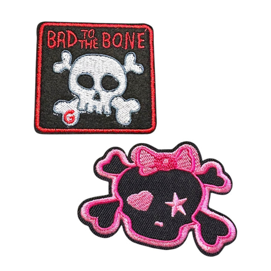 Badass & Cute Skull Iron On Patches - Wander Together Outfitters