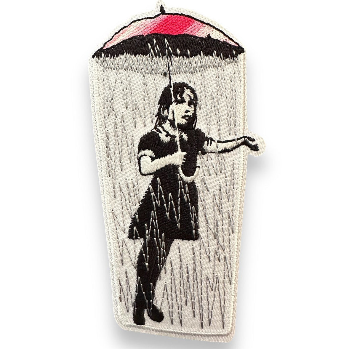Banksy’s Art Girl With Umbrella Iron On Patch - Wander Together Outfitters