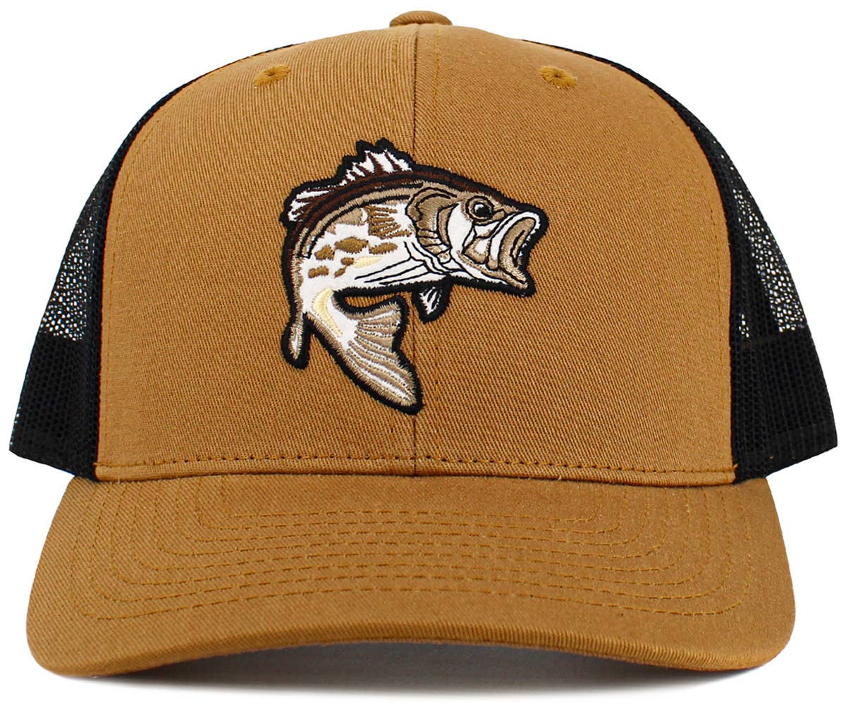 Bass Fish Mesh Trucker Snapback Cap (Various Colors) - Wander Together Outfitters
