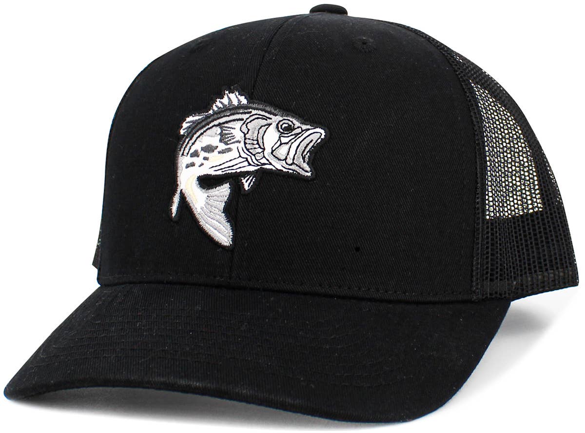 Bass Fish Mesh Trucker Snapback Cap (Various Colors) - Wander Together Outfitters