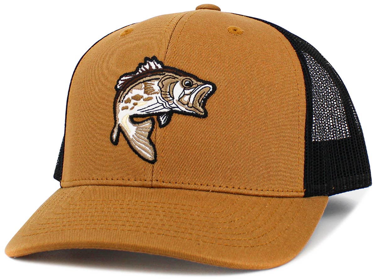 Bass Fish Mesh Trucker Snapback Cap (Various Colors) - Wander Together Outfitters