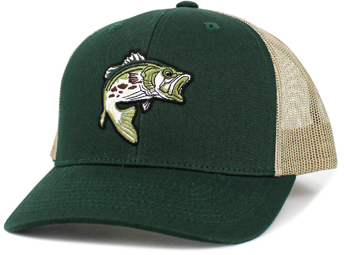 Bass Fish Mesh Trucker Snapback Cap (Various Colors) - Wander Together Outfitters