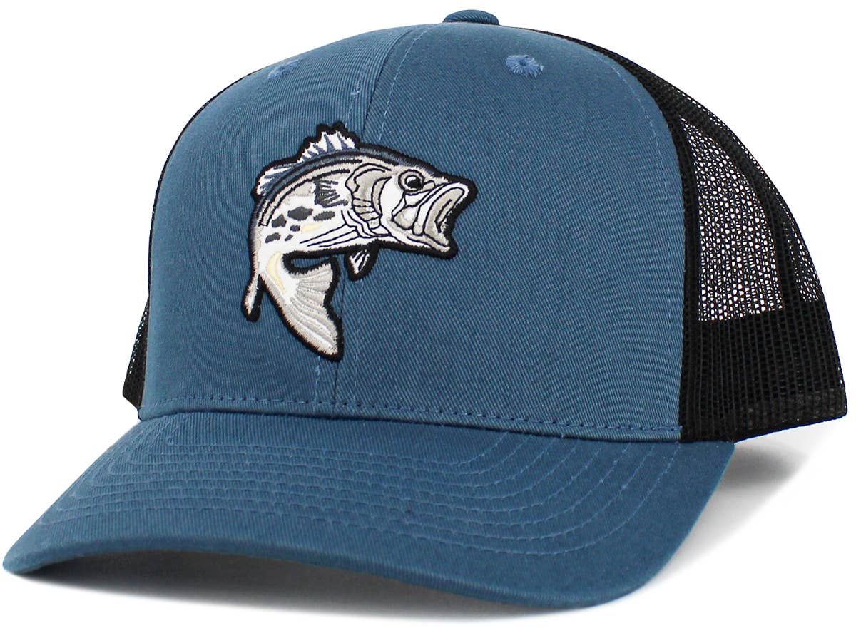 Bass Fish Mesh Trucker Snapback Cap (Various Colors) - Wander Together Outfitters