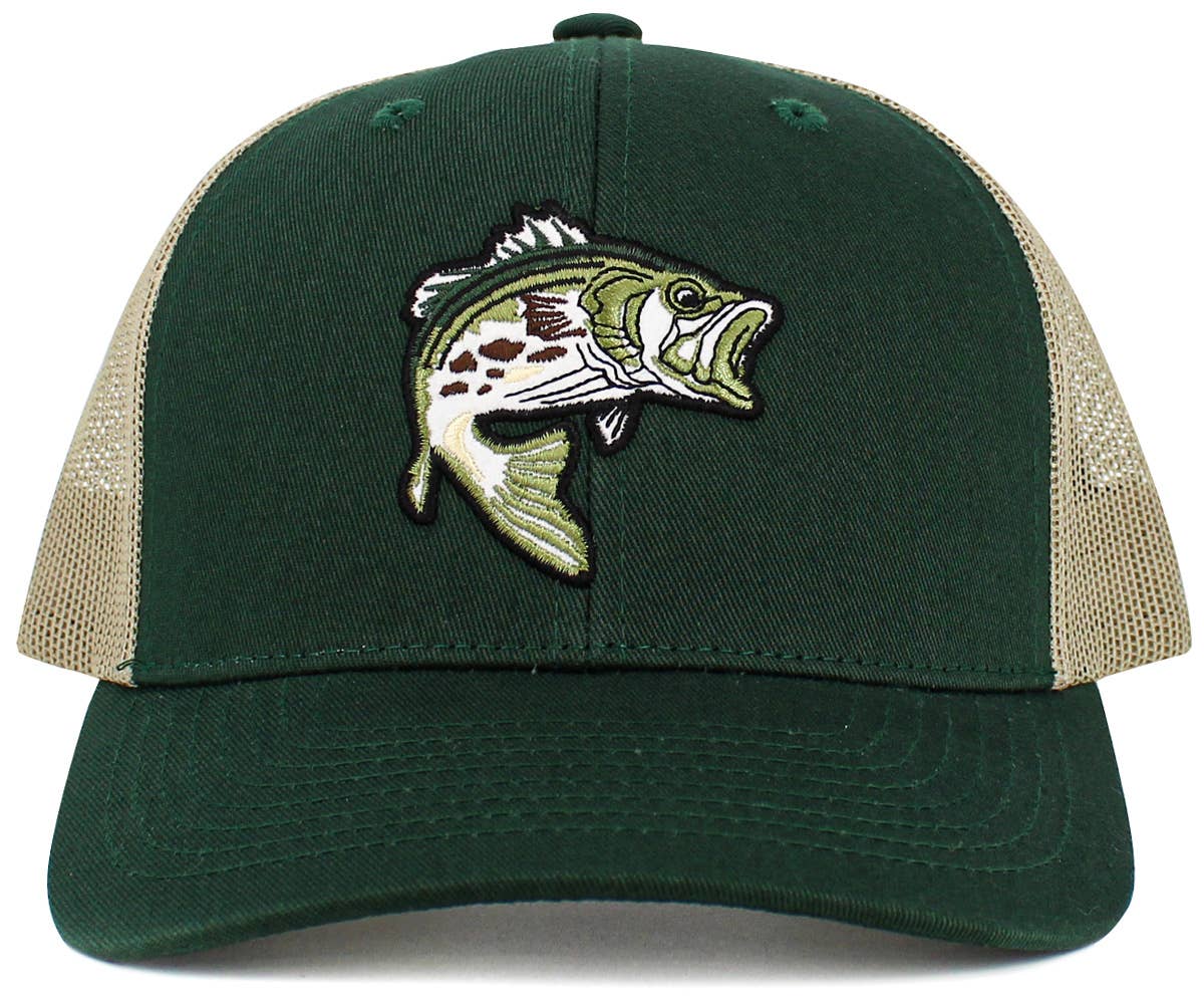 Bass Fish Mesh Trucker Snapback Cap (Various Colors) - Wander Together Outfitters