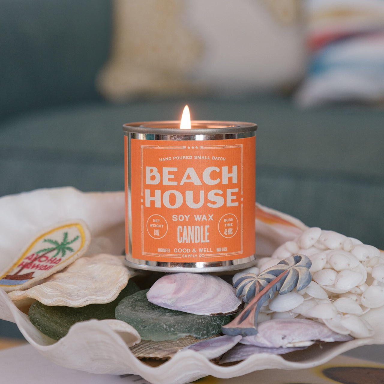 Beach House Happy Place Candle (Coconut, Cedarwood, Amyis, Sandalwood) - Wander Together Outfitters