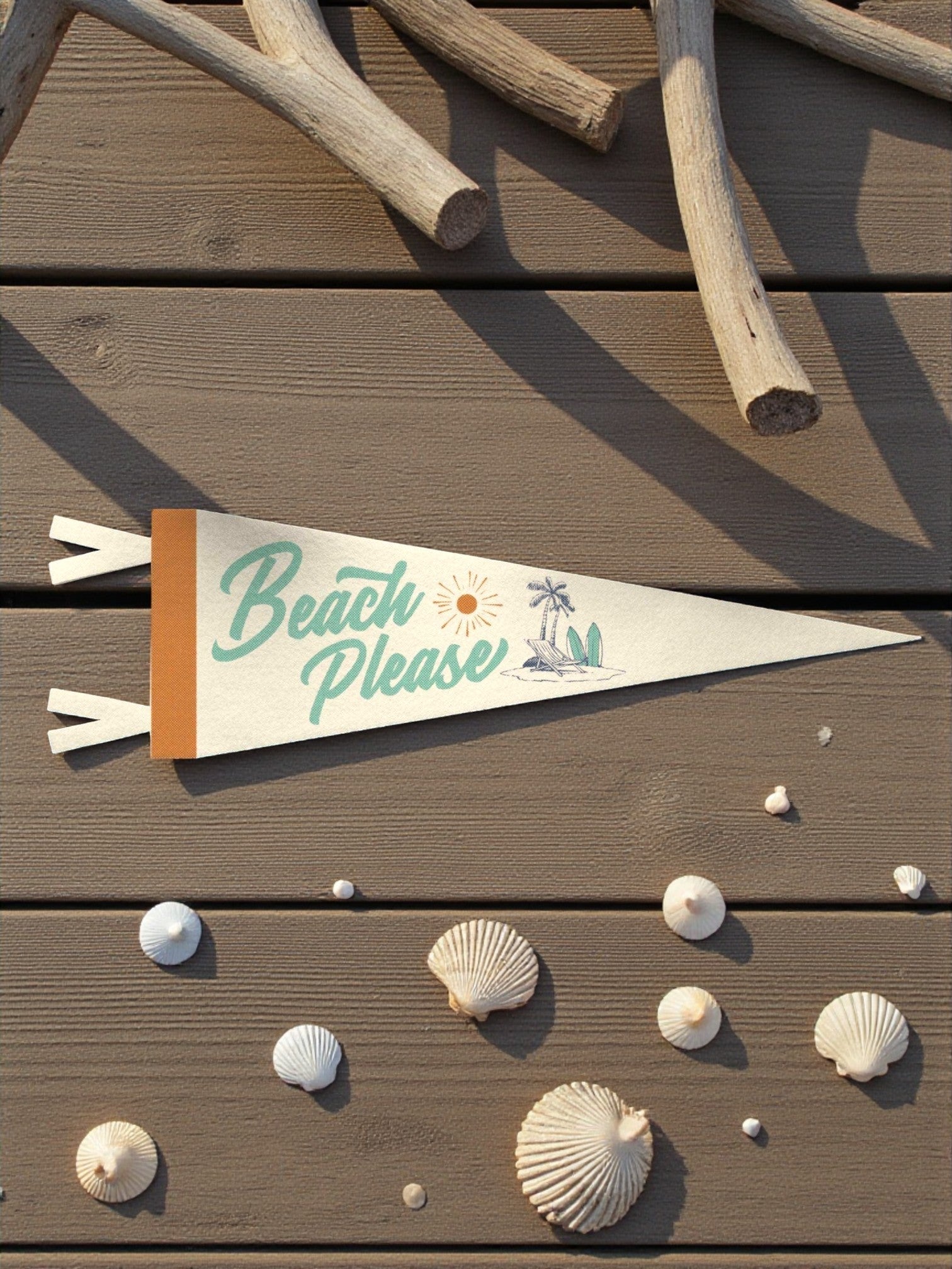 "Beach Please" Felt Pennant - Wander Together Outfitters