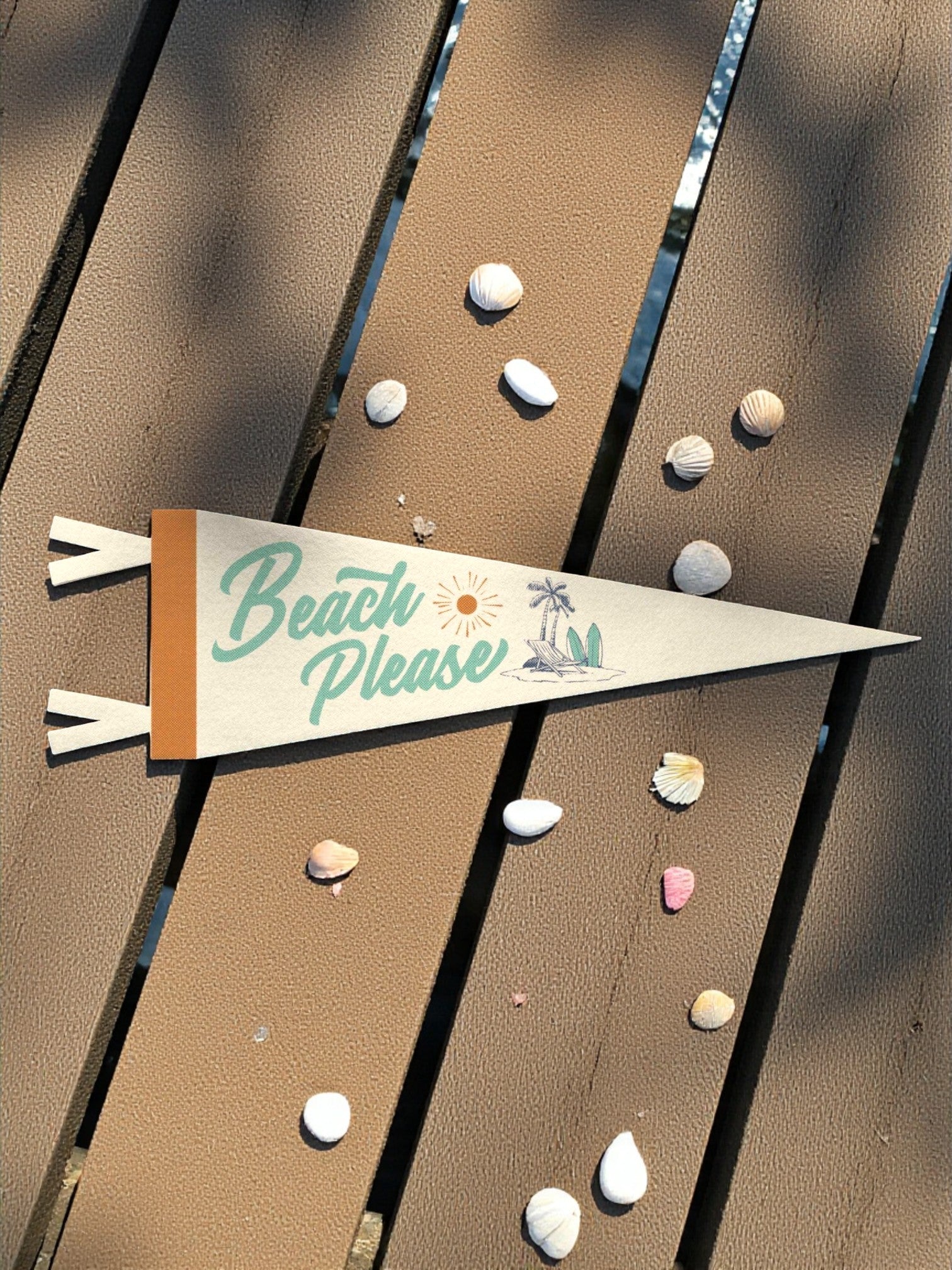 "Beach Please" Felt Pennant - Wander Together Outfitters