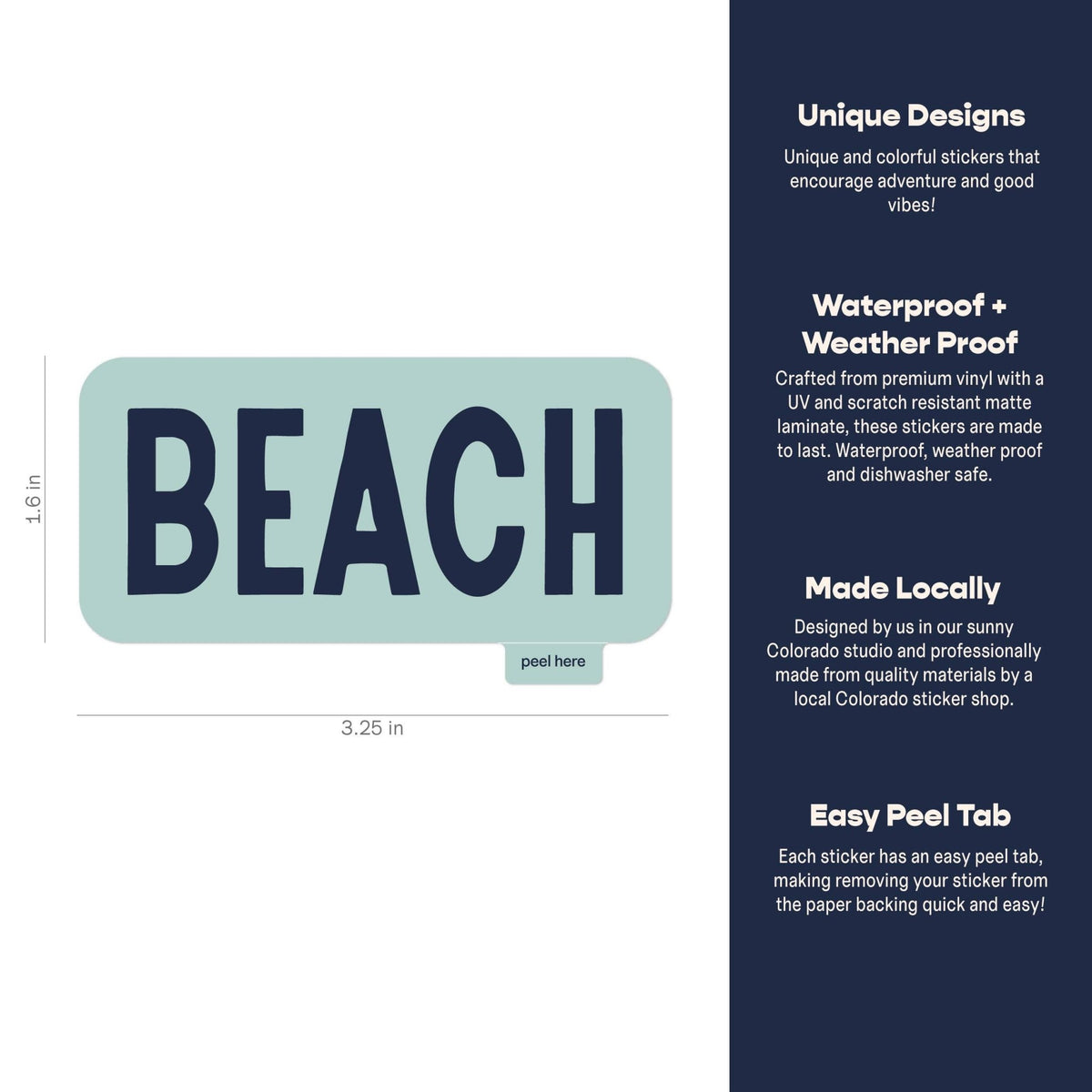 "BEACH" Vinyl Sticker - Wander Together Outfitters