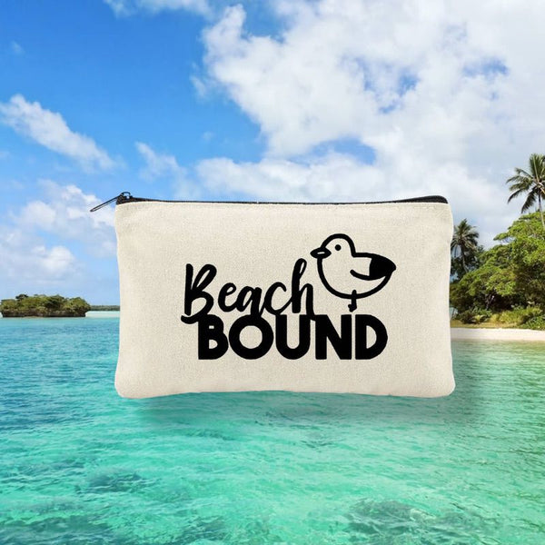 "Beach Bound" Canvas Multi-Purpose Zipper Bag