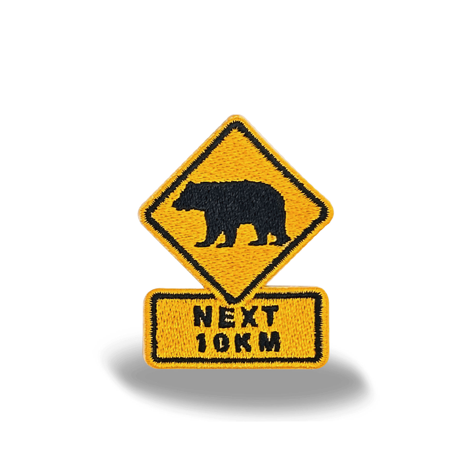 Bear Crossing Road Sign Iron On Embroidery Patch - Wander Together Outfitters