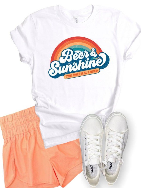 "Beer and Sunshine Only BS I Need" Softstyle Tee - Wander Together Outfitters