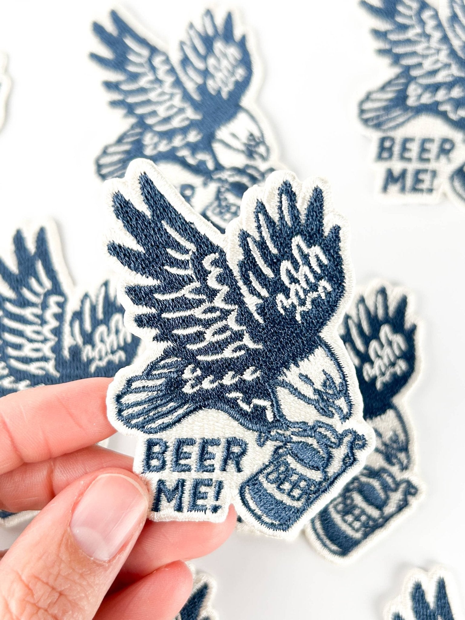 “Beer Me” Eagle Patch Embroidered Iron - On Patch for Hats, Jackets, Gear. - Wander Together Outfitters