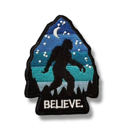 “Believe” Bigfoot Iron On Patch - Wander Together Outfitters