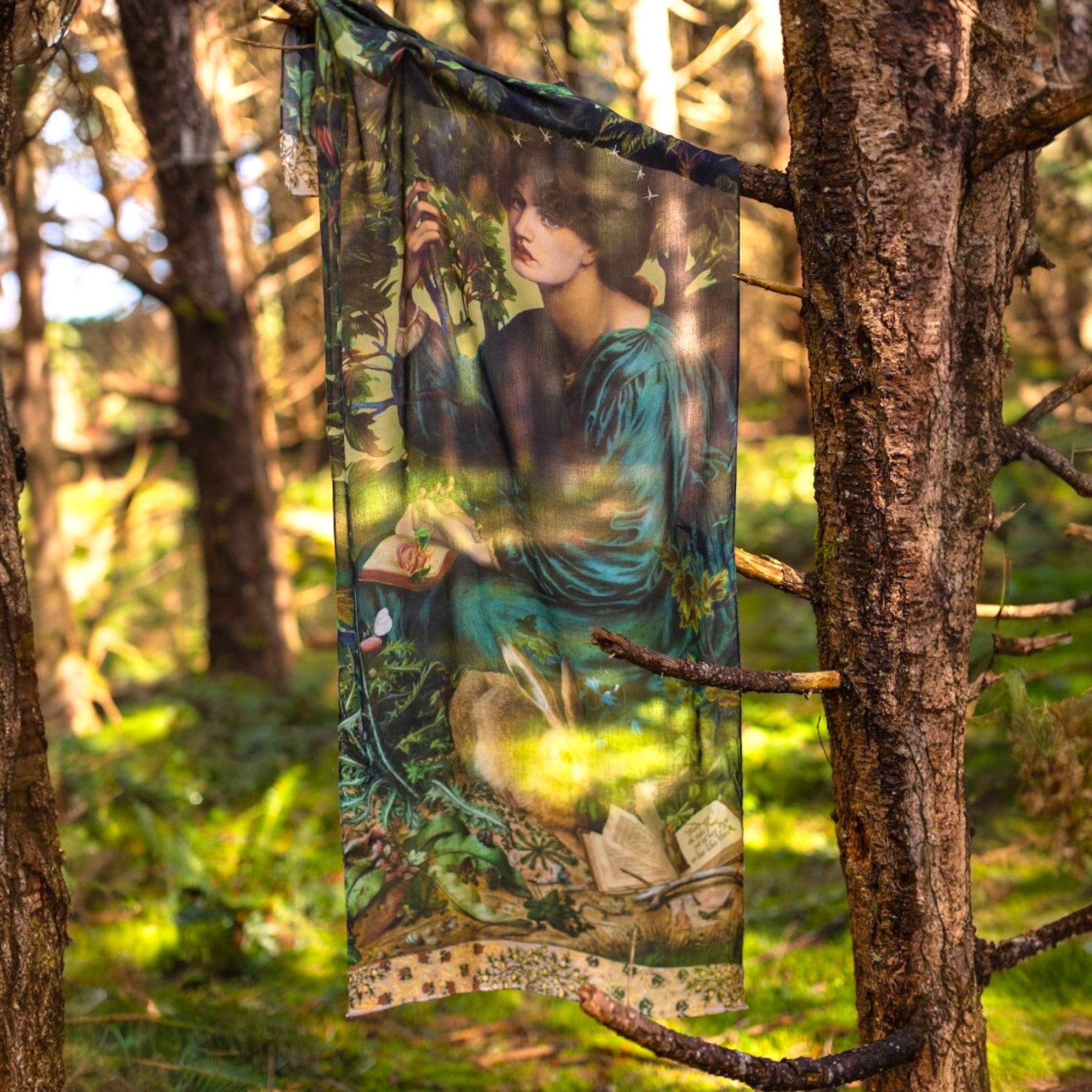 Bella Notte Bohemian Scarf with Rabbit and Moon - Wander Together Outfitters