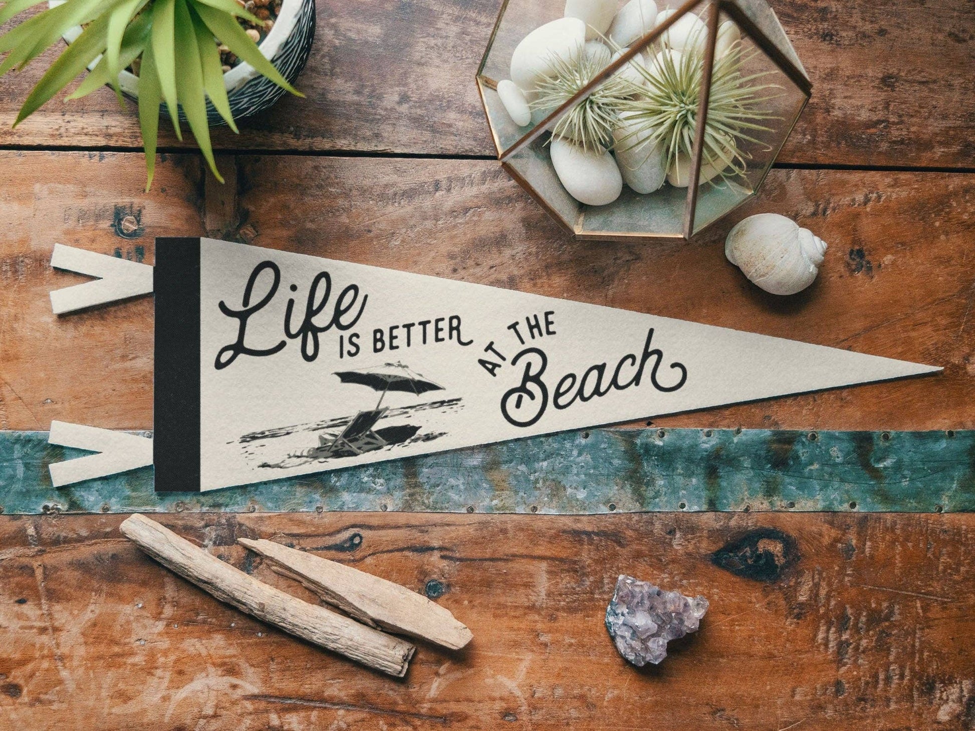 "Life is Better at the Beach" Felt Pennant - Wander Together Outfitters