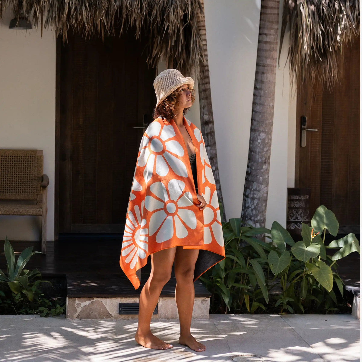 Big Flowers Expedition Orange Quick Dry Original Towel - Wander Together Outfitters