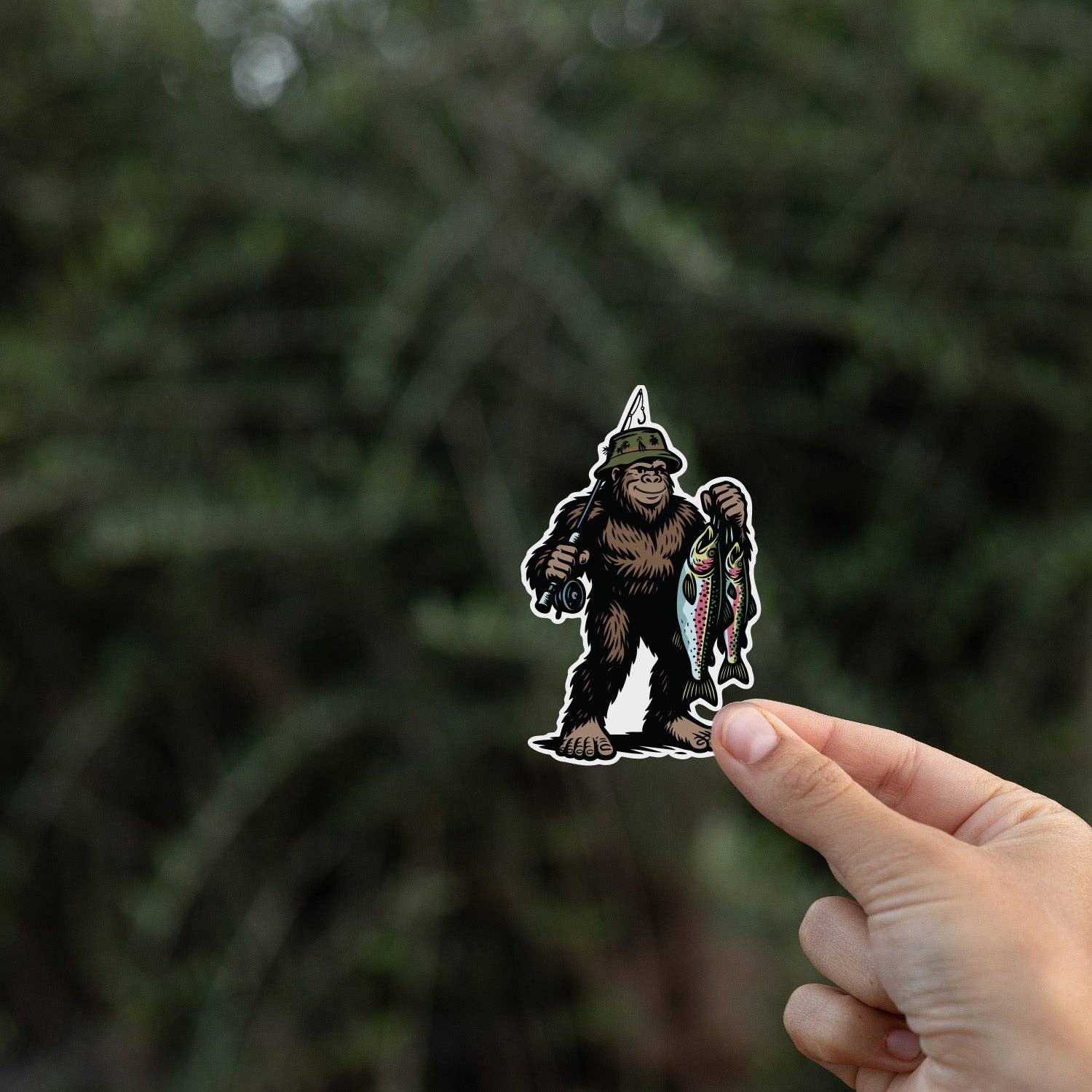 Bigfoot Fishing Sticker - Wander Together Outfitters