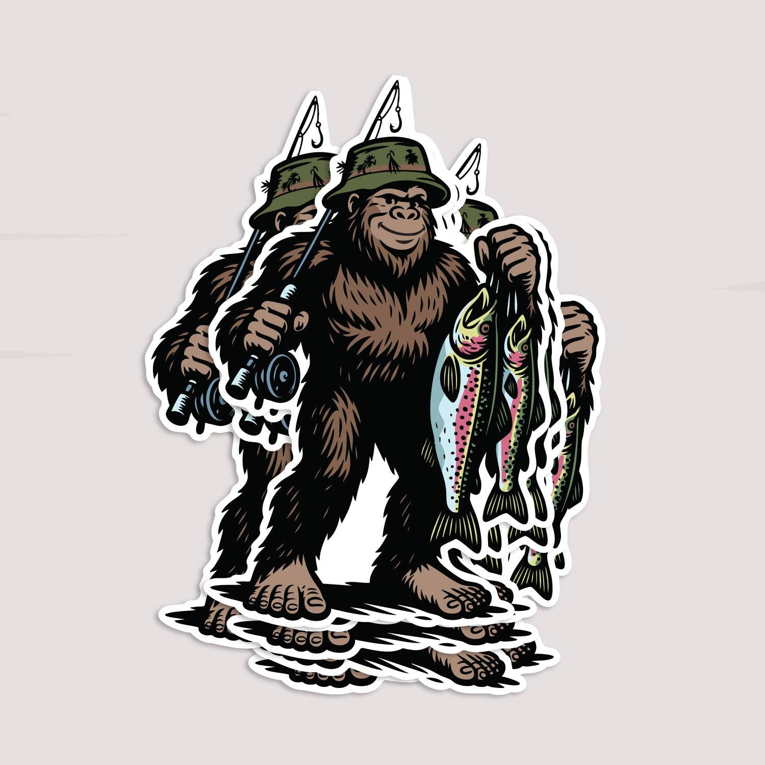 Bigfoot Fishing Sticker - Wander Together Outfitters