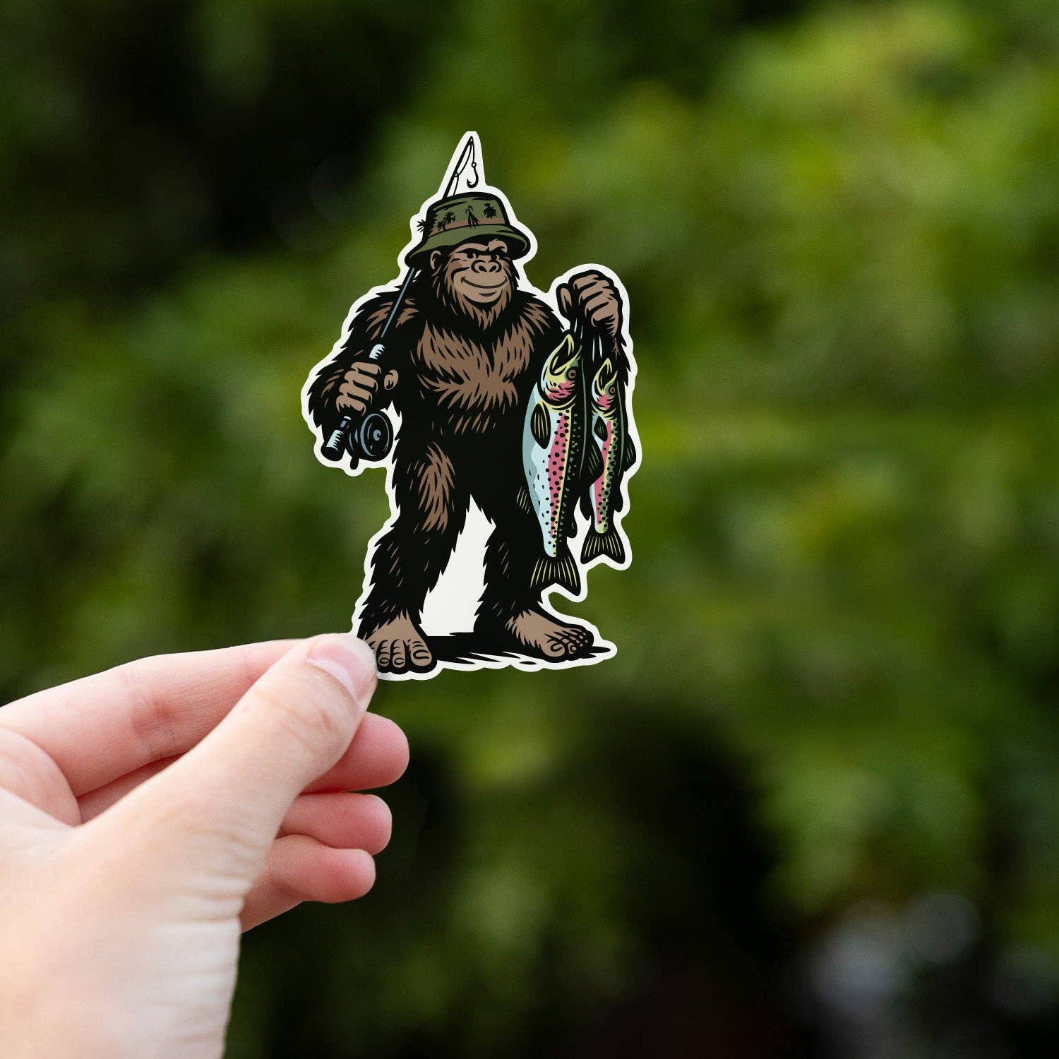 Bigfoot Fishing Sticker - Wander Together Outfitters