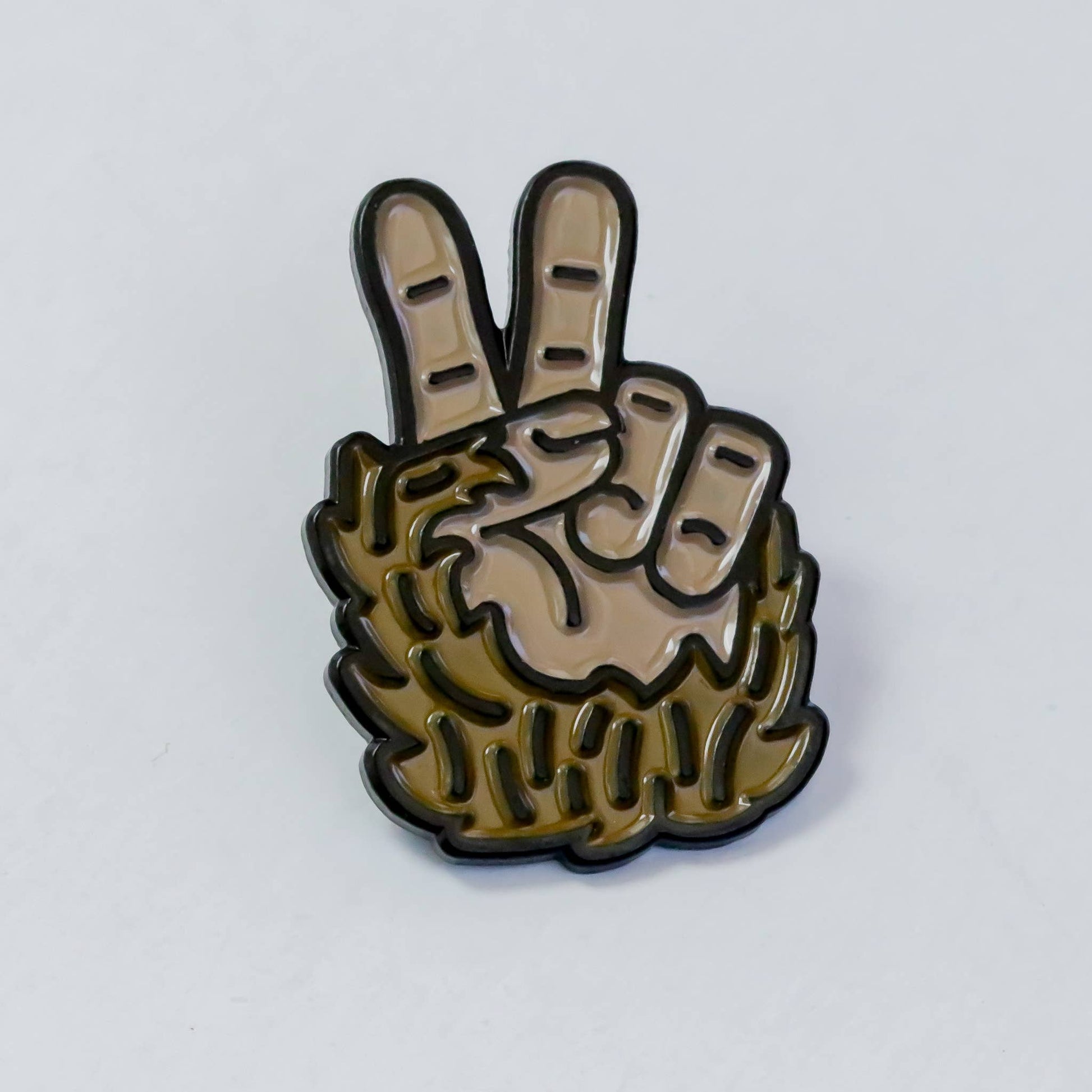 Bigfoot Peace Fingers Enamel Collectible Lapel Pin - Wander Together Outfitters