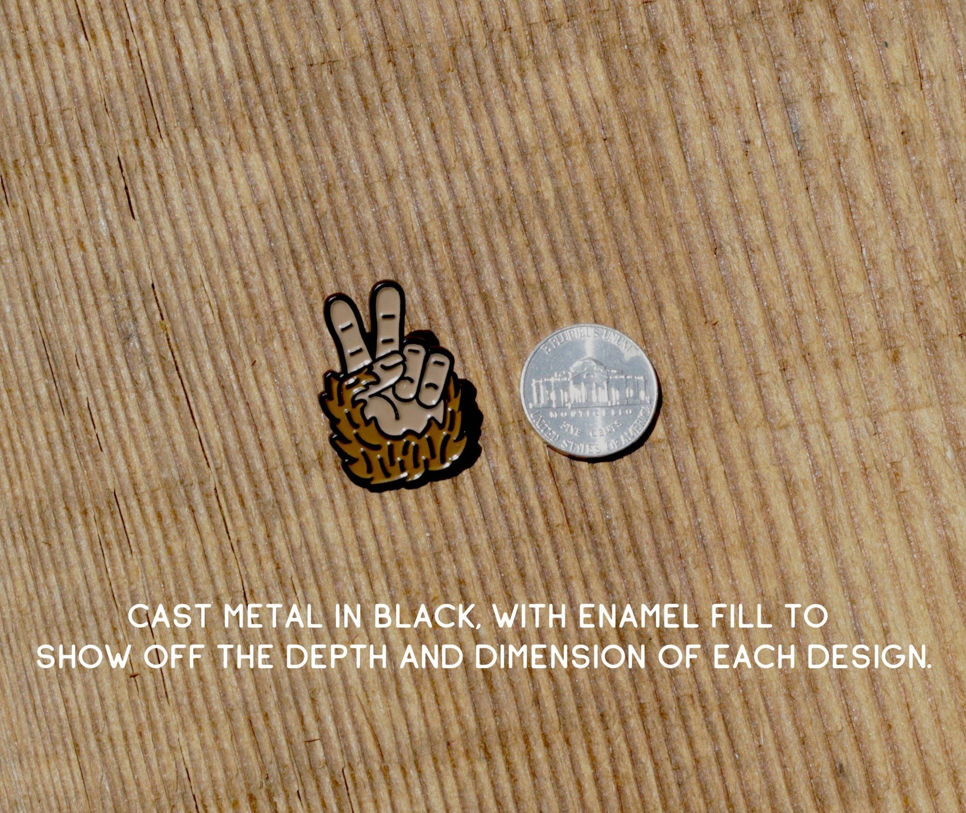 Bigfoot Peace Fingers Enamel Collectible Lapel Pin - Wander Together Outfitters