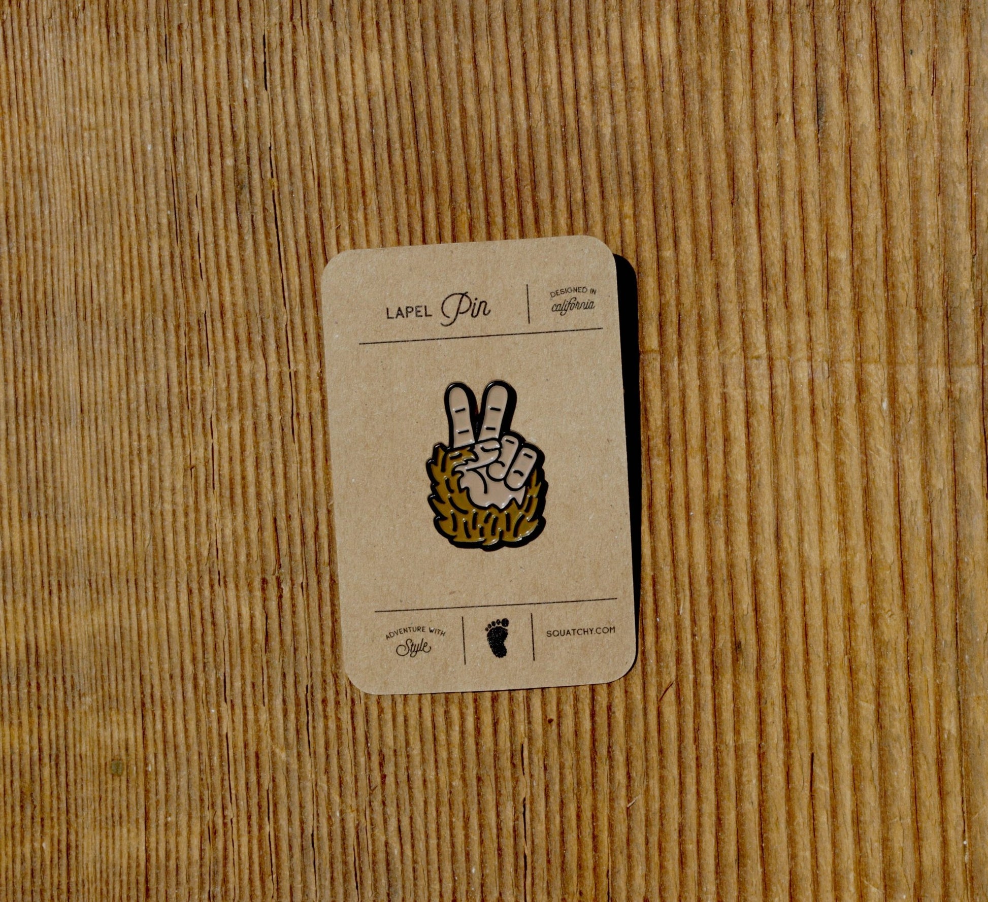 Bigfoot Peace Fingers Enamel Collectible Lapel Pin - Wander Together Outfitters